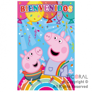 PEPPA PIG AFICHE BIENVENIDOS x 1